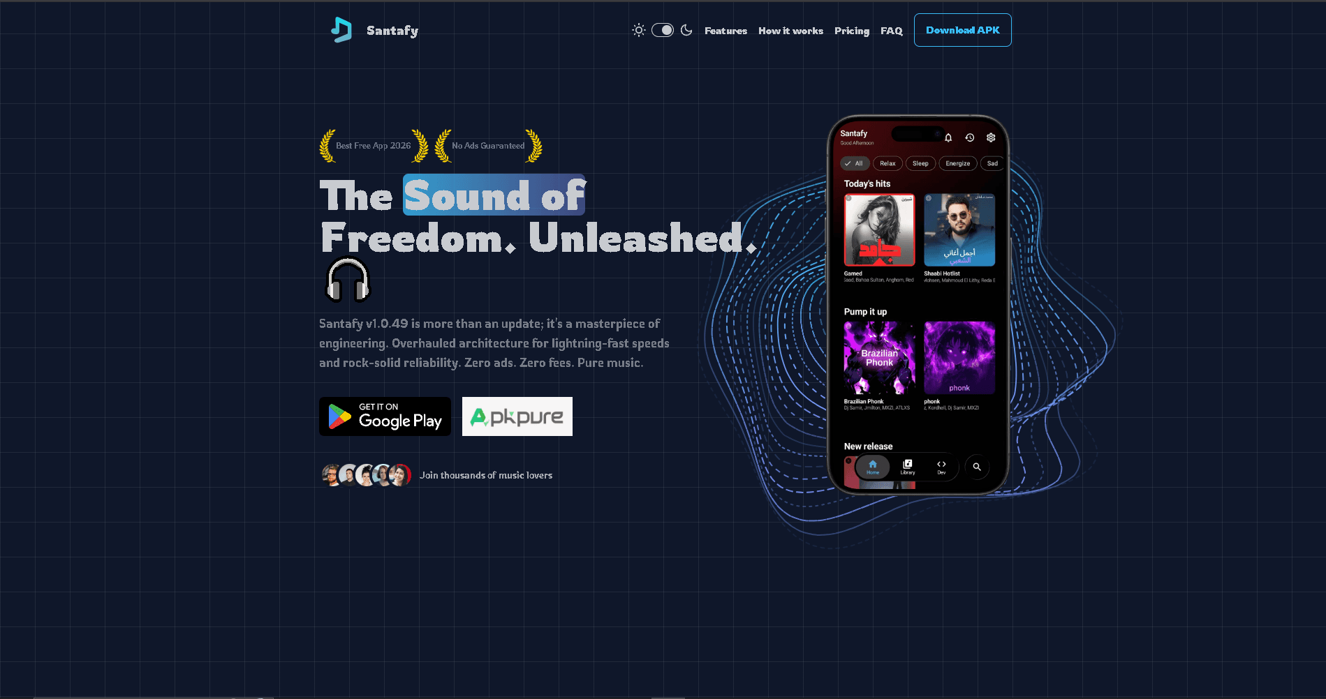 Santafy Landing Page